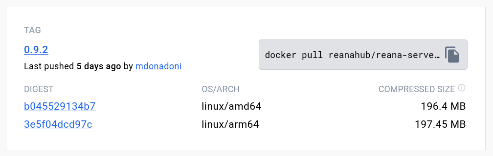 REANA Server multi-platform container image